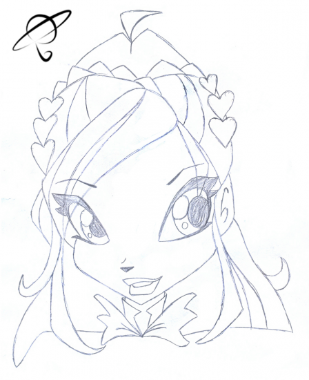 Нарисовать Винкс энчантикс Флора