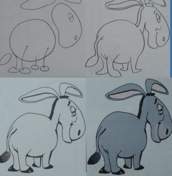 Ослик карандашом