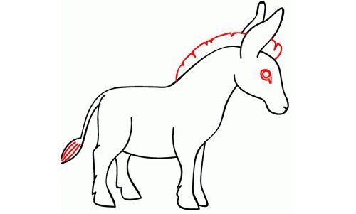 Поэтапное рисование осла