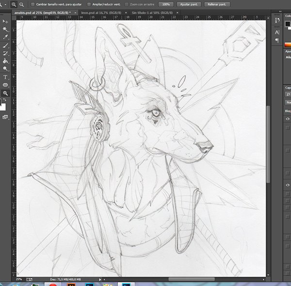 Анубис карандашом