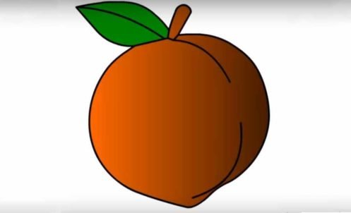 Поэтапный рисунок персика для детей