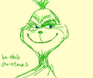 Гринч на листе карандашом