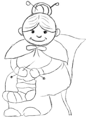 Рисунок бабушки карандашом для детей