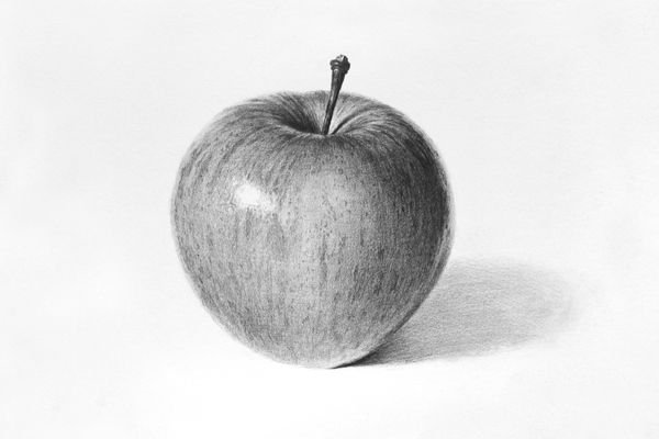 Яблоко штриховка карандашом