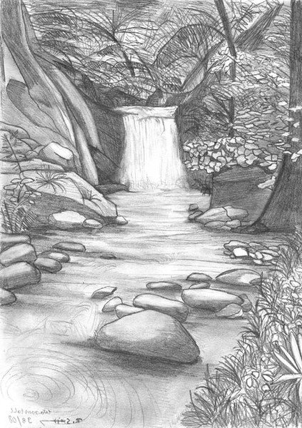 Красивая природа карандашом