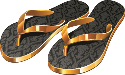 Шлёпки на прозрачном фоне