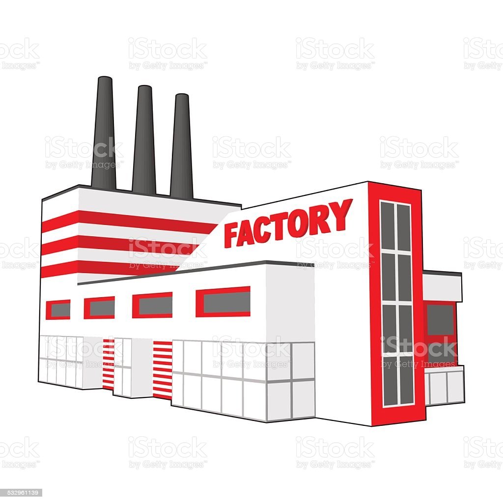 Здание фабрики вектор
