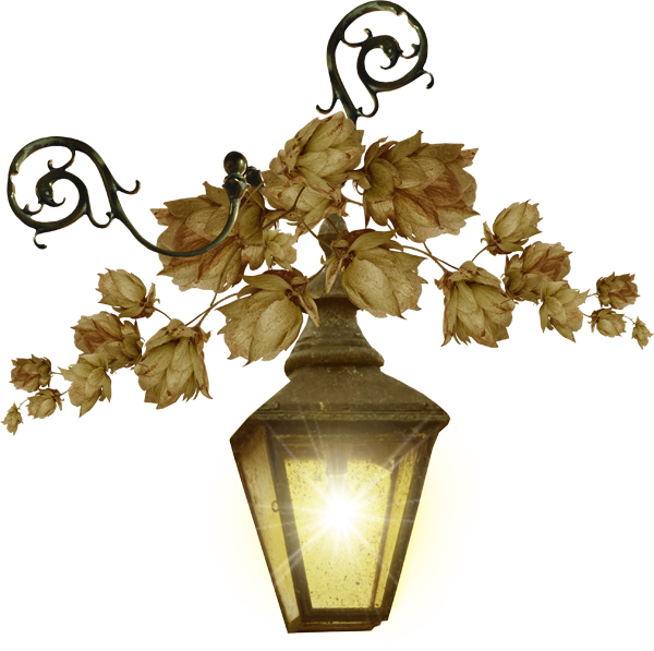 Старинный фонарь на прозрачном фоне