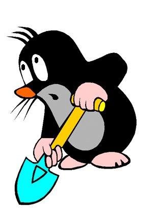 Крот с лопатой из мультика