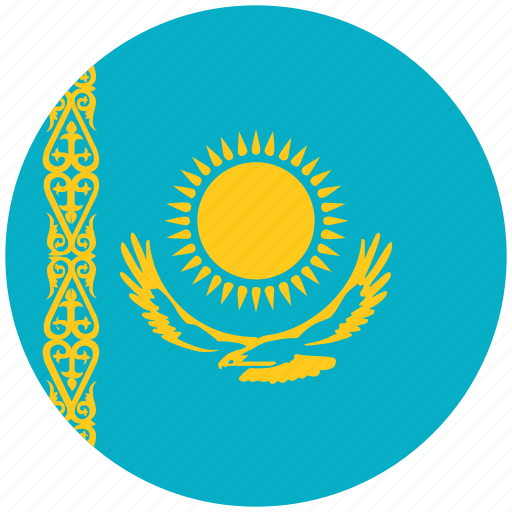 Флаг Казахстана круглый