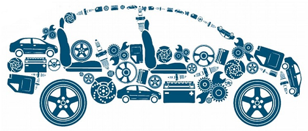 Машина из запчастей вектор