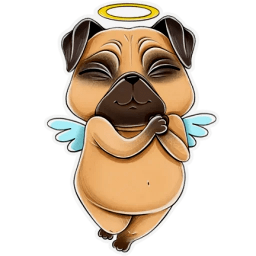 Стикеры смешные мопсики