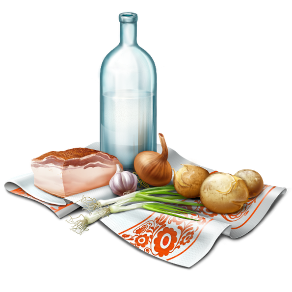 Бутылка самогона на прозрачном фоне