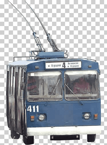 Троллейбус на прозрачном фоне