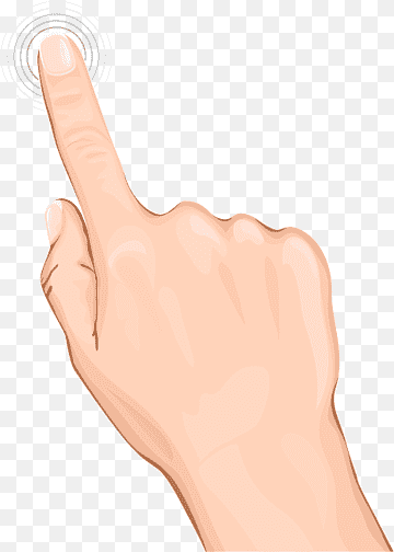 Указательный палец на прозрачном фоне