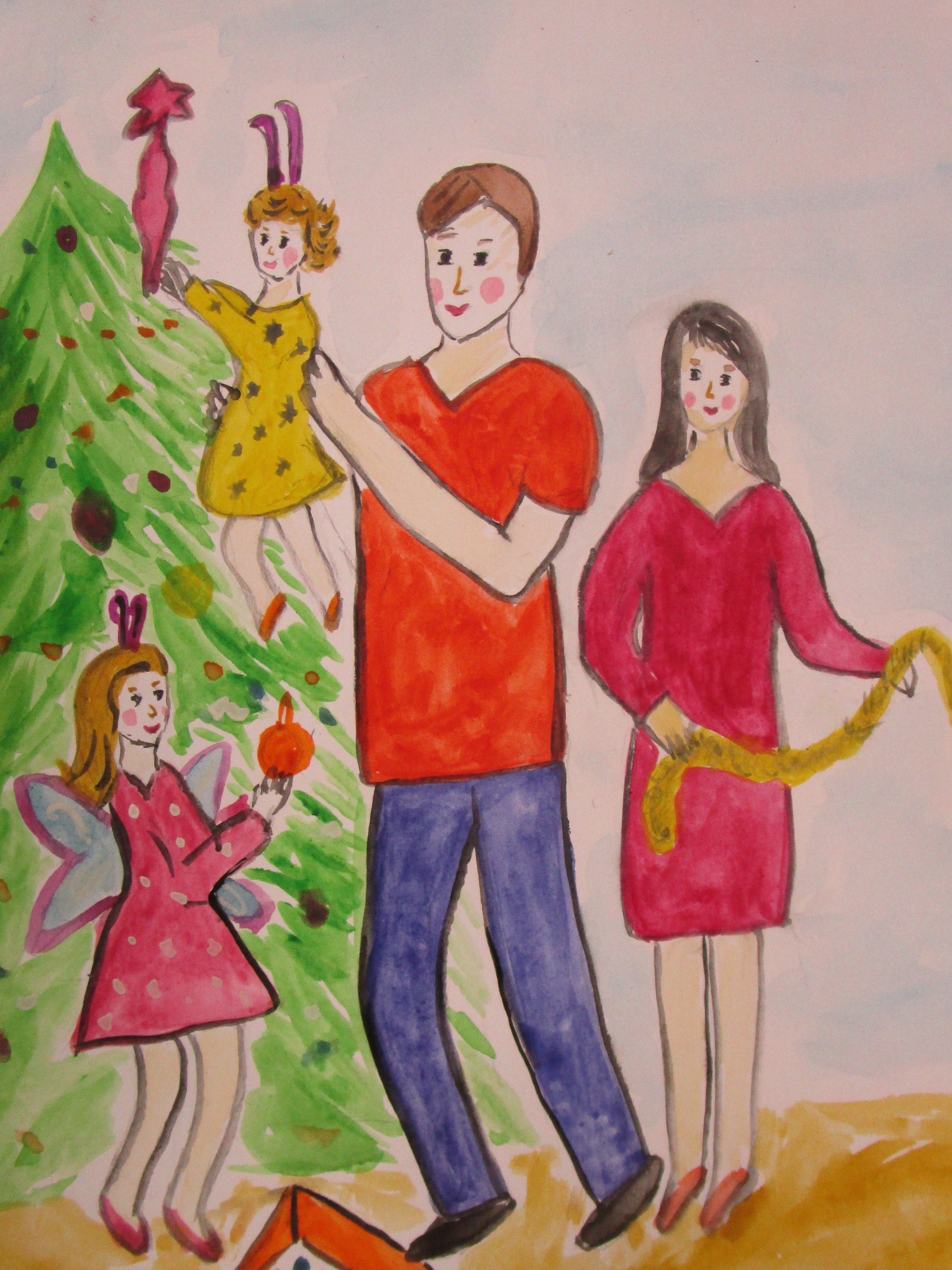 Нарисовать рисунок год семьи. Семья рисунок. Рисование на тему семейные традиции. Семейные традиции рисунок. Детские рисунки на тему семья.