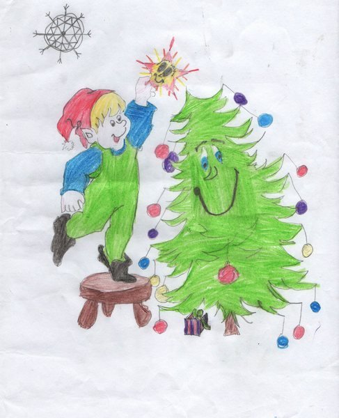 Рисунки детские на тему Здравствуй новый год