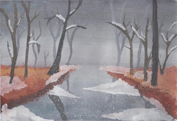 Рисование первого снега