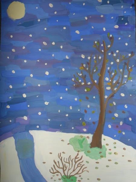 Рисование первый снег