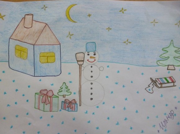 Рисунок на тему Зимушка зима 3 класс