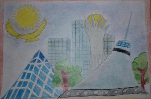 Достопримечательности Казахстана рисунки детей