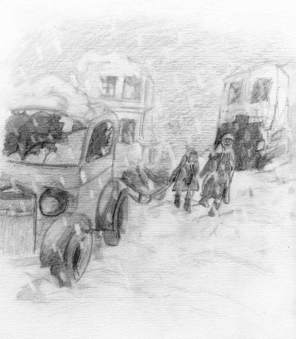 Блакада Ленинграда ресунок дорога жизни