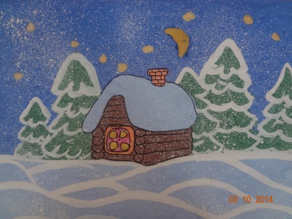 Новогодний пейзаж для детей 5 лет