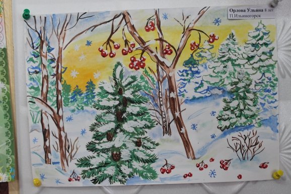 Зимний лес для садика рисования