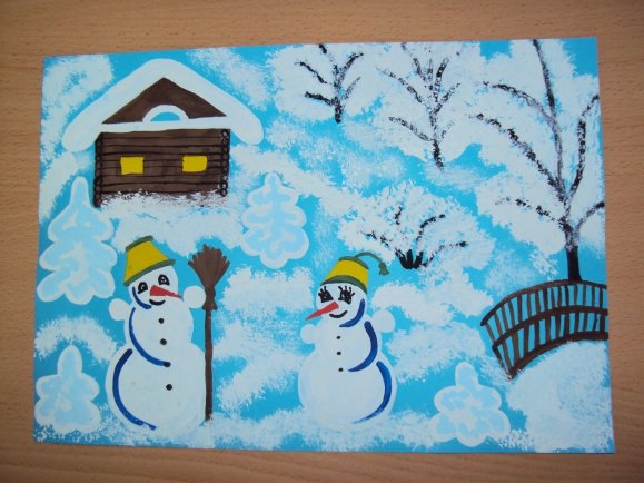 Рисование в детском саду на тему зима