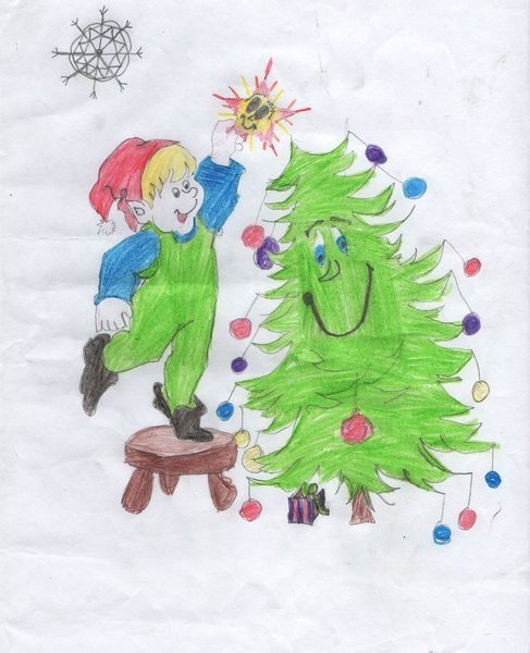 Рисунок на тему Здравствуй новый год