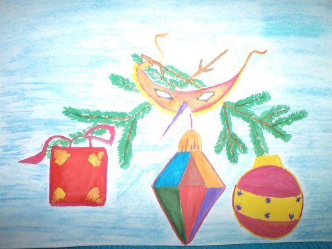 Новогодний урок изо