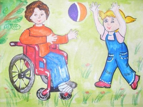 Детские рисунки на тему инвалиды