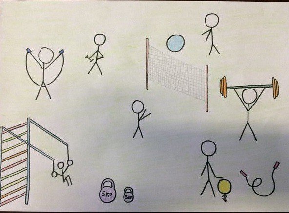 Лёгкие рисунки физкультуры