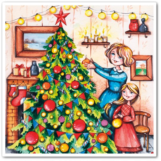 Рисование нарядим елочку