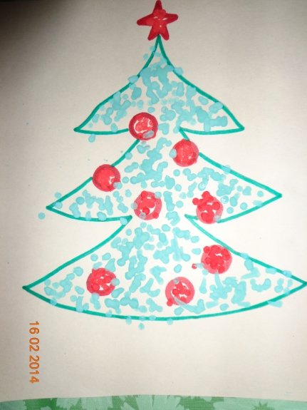 Рисование украшаем елочку