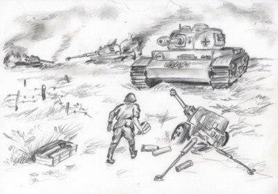 Рисунок на тему ВОВ карандашом