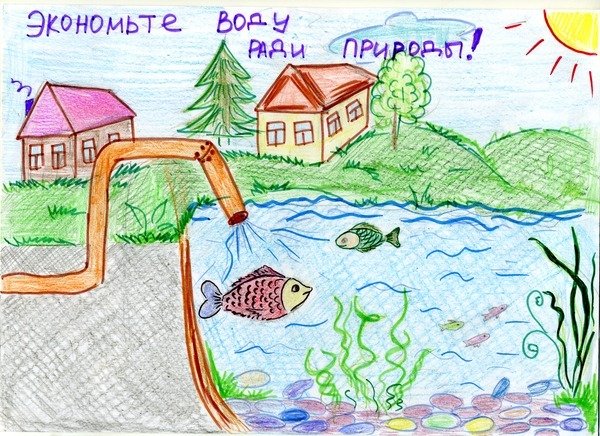 Рисунок на тему береги воду