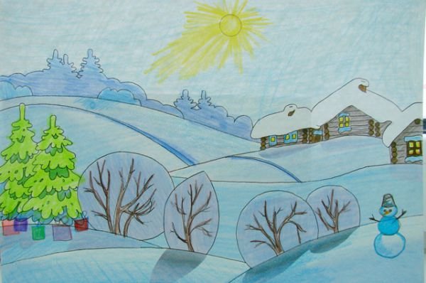 Зимнее Забайкалье рисунок