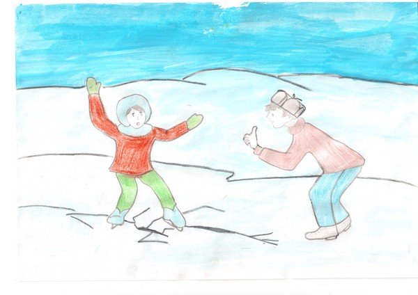 Детские рисунки на тему тонкий лед