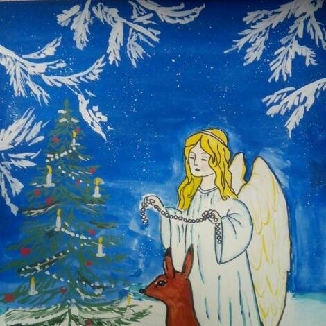 Рождество детские рисунки