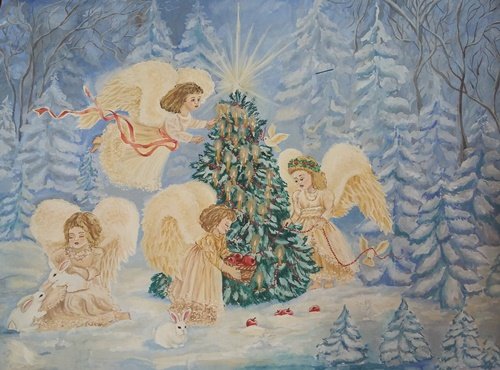 Детская Рождественская открытка