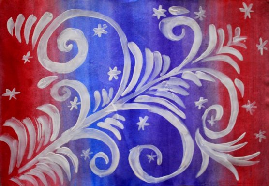 Зимние узоры на ткани