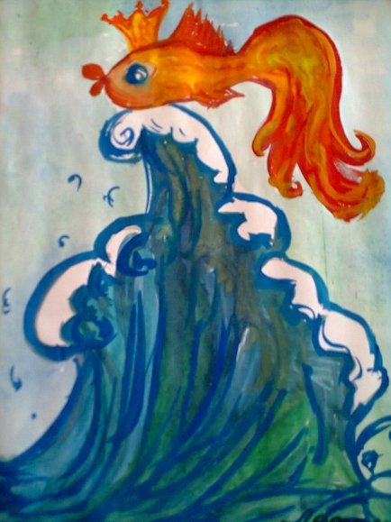 Рисование с детьми Золотая рыбка