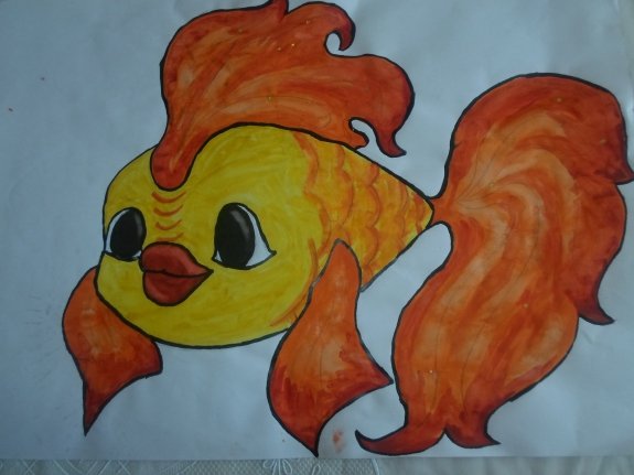 Рисование Золотая рыбка подготовительная