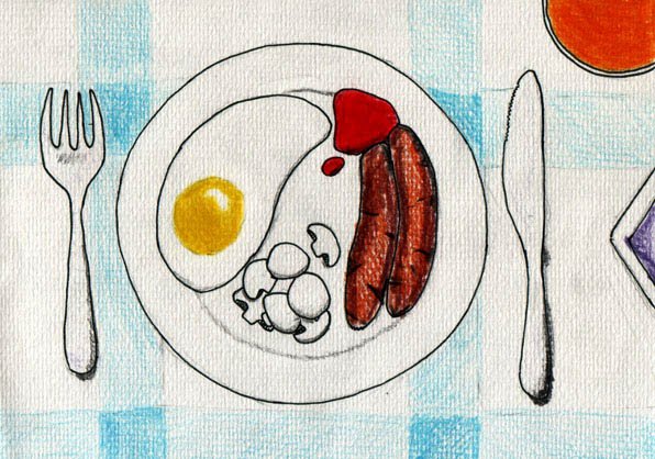 Завтрак рисунок легкий