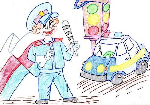 Моя будущая профессия полицейский рисунок