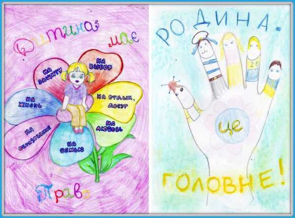 Детские рисунки на тему права и обязанности детей