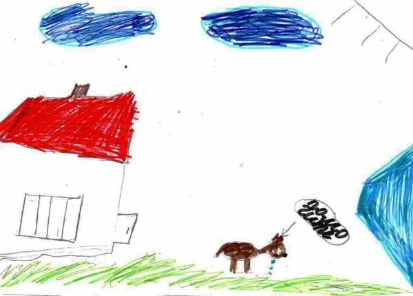 Рисунок ребёнка на тему бездомные животные