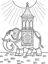 Древние слоны раскраска