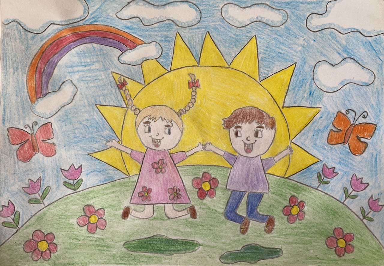 Детские рисунки на тему Дружба